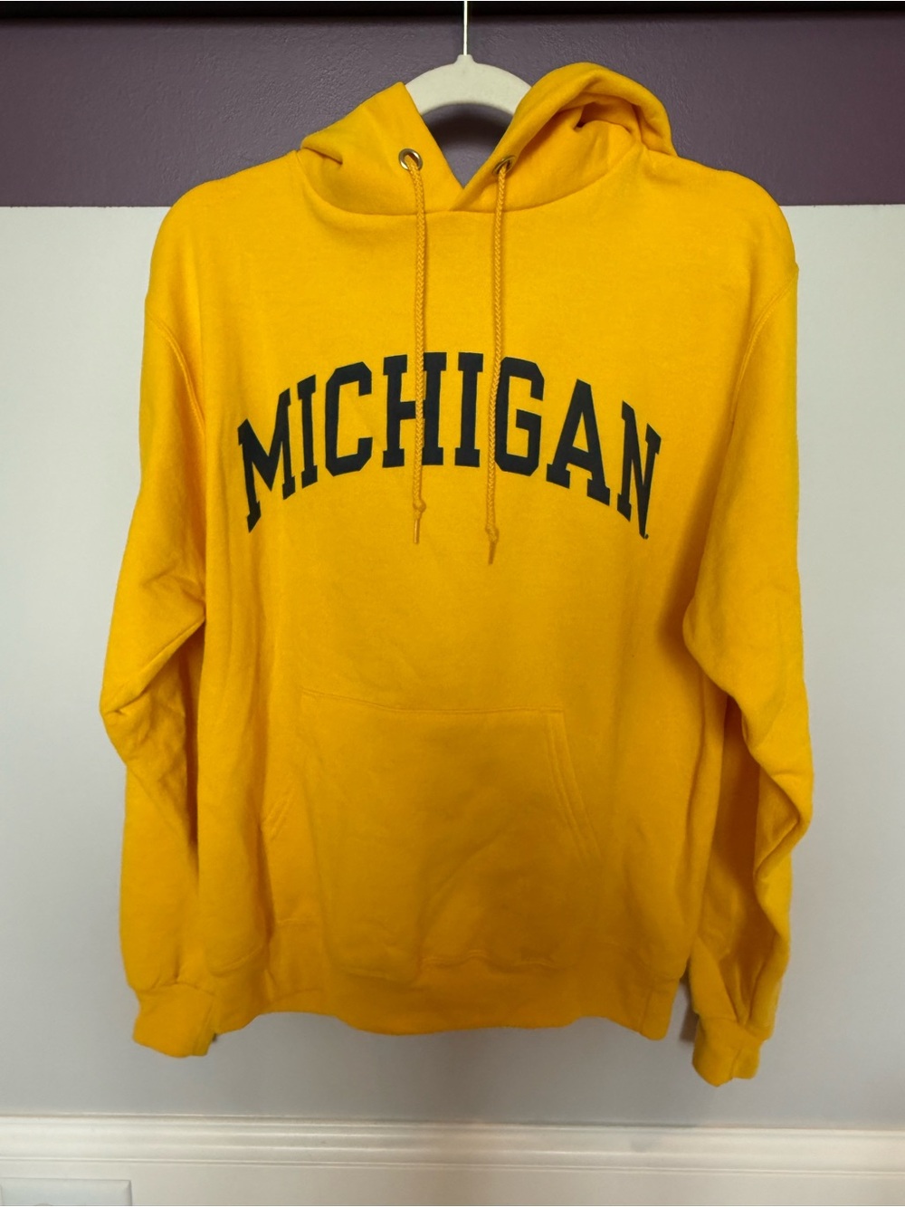 Champion Yellow 'Michigan' Pullover Hoodie